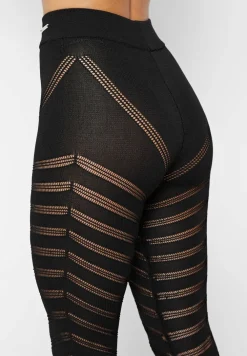 High Waisted Knitted Spiral Contour Leggings