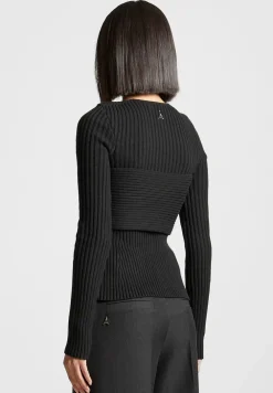 3-In-1 Knit Overlay Bandeau Cardigan