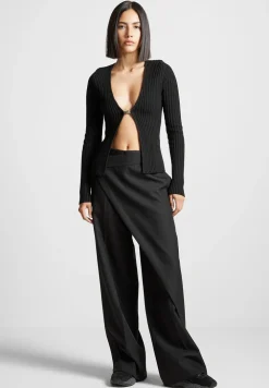 3-In-1 Knit Overlay Bandeau Cardigan