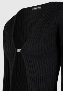 3-In-1 Knit Overlay Bandeau Cardigan