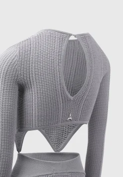 2-In-1 Long Sleeve Knitted Midaxi Dress