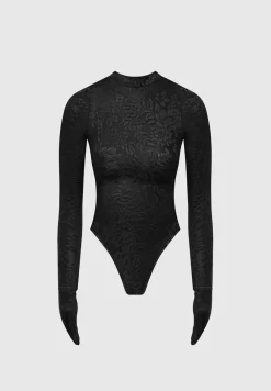 Jacquard Bodysuit With Gloves