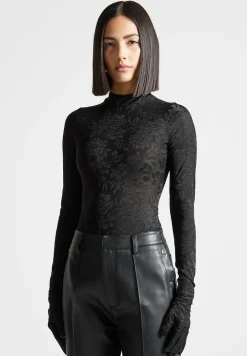 Jacquard Bodysuit With Gloves