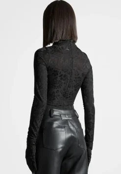 Jacquard Bodysuit With Gloves