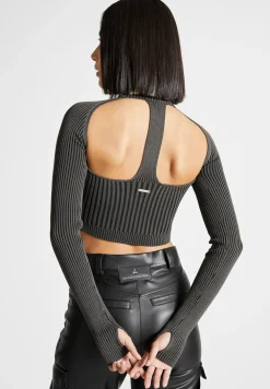 Knitted Backless Corset Top
