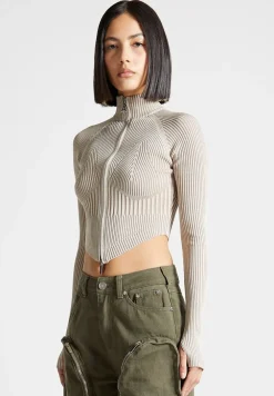 Knitted Backless Corset Top