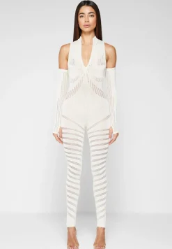 Knitted Contour Jumpsuit With Sleeves