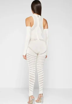 Knitted Contour Jumpsuit With Sleeves