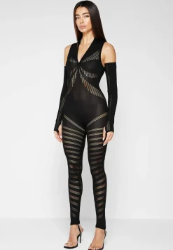 Knitted Contour Jumpsuit With Sleeves