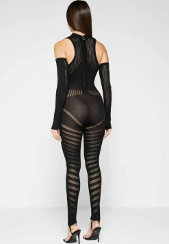 Knitted Contour Jumpsuit With Sleeves