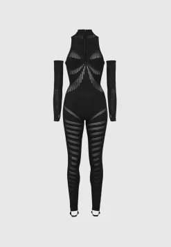 Knitted Contour Jumpsuit With Sleeves