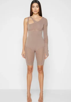 Knitted Contour One Sleeve Playsuit