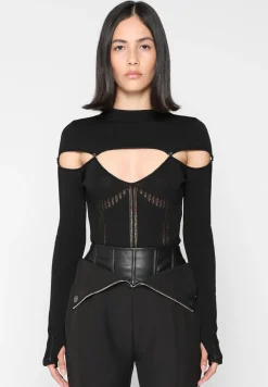 Knitted Cut Out Bodysuit