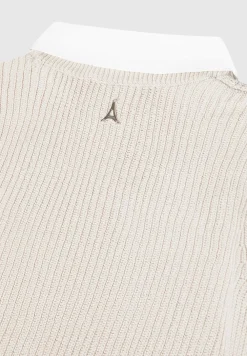 Knitted Jumper With Shirt Detail