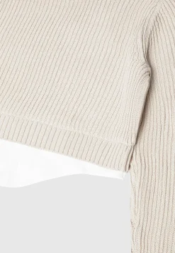 Knitted Jumper With Shirt Detail