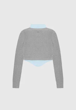 Knitted Jumper With Shirt Detail