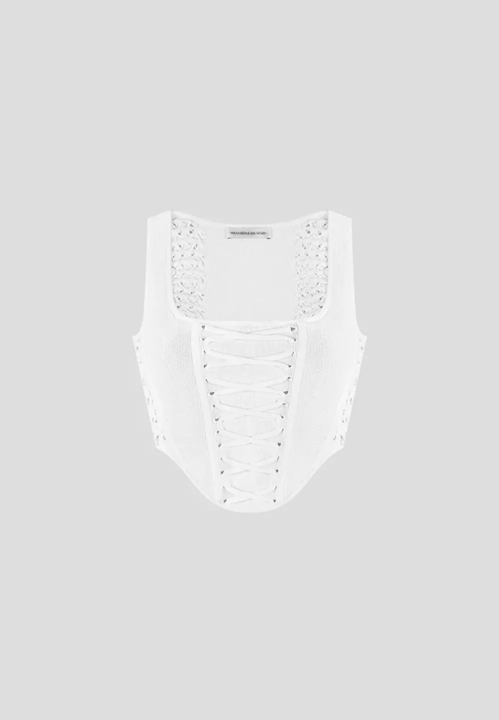 Knitted Lace Up Corset Top