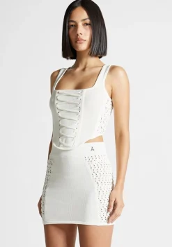 Knitted Lace Up Corset Top