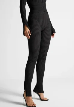 Knitted Two Tone Jumpsuit With Belt