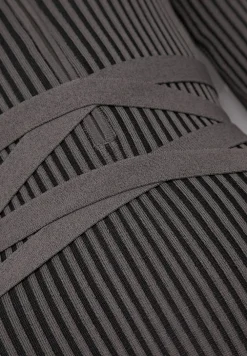 Knitted Two Tone Jumpsuit With Belt