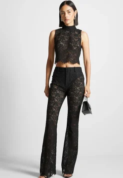 Lace Fit And Flare Trousers