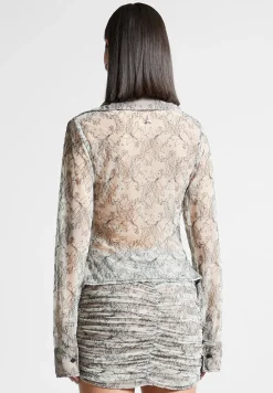 Lace Mesh Contour Shirt