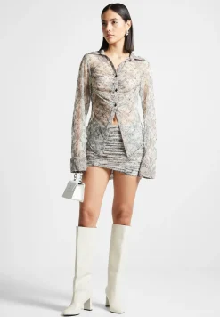 Lace Mesh Contour Shirt