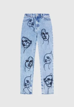 Line Art Boyfriend Jeans