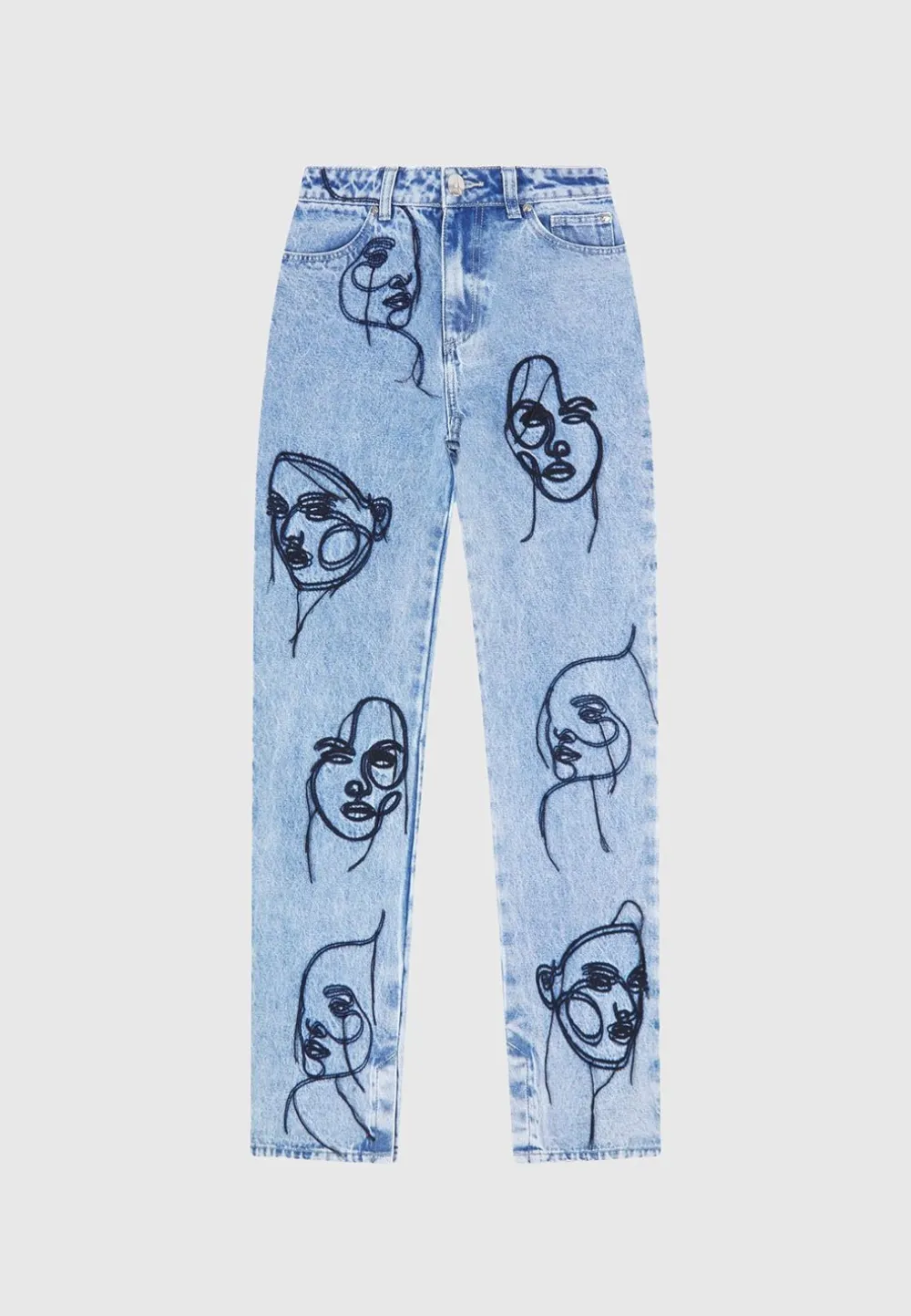 Line Art Boyfriend Jeans