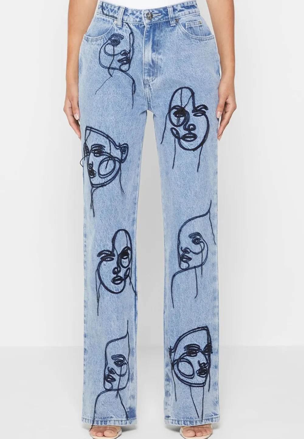 Line Art Boyfriend Jeans