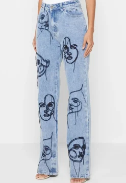 Line Art Boyfriend Jeans