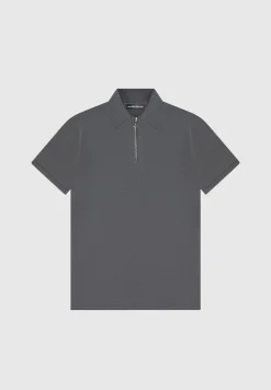Luxe Polo Top With Zip