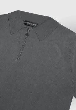 Luxe Polo Top With Zip