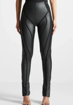 Matte Vegan Leather Contour Leggings