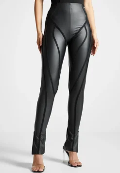 Matte Vegan Leather Contour Leggings
