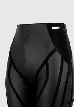 Matte Vegan Leather Contour Leggings