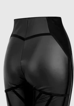 Matte Vegan Leather Contour Leggings