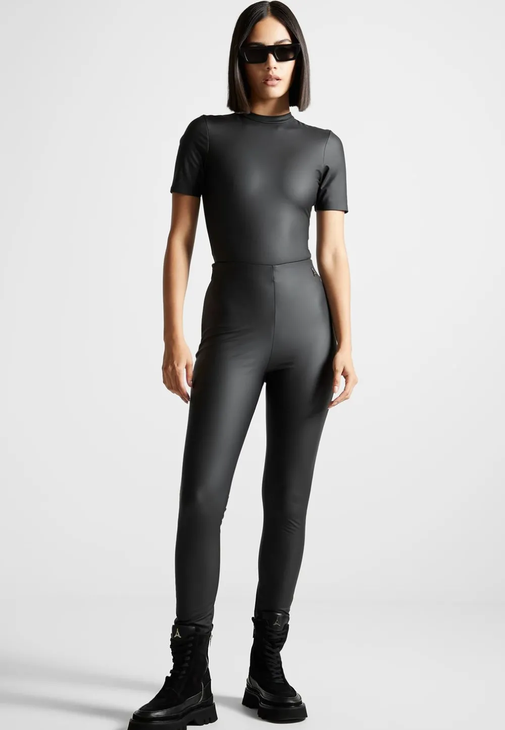 Matte Vegan Leather Leggings