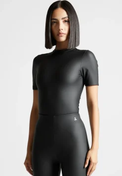 Matte Vegan Leather Tee Bodysuit