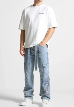 Mdv Rhinestone Eiffel Patch Jeans