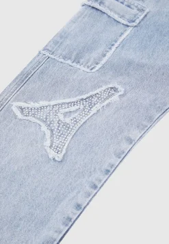 Mdv Rhinestone Eiffel Patch Jeans