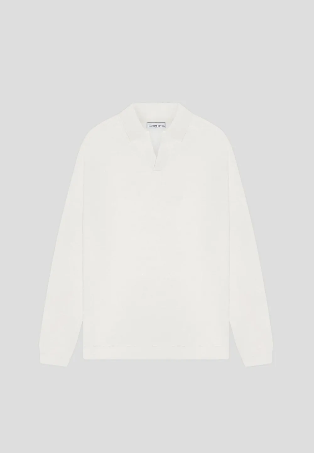 Merino Wool Long Sleeve Revere Polo Shirt