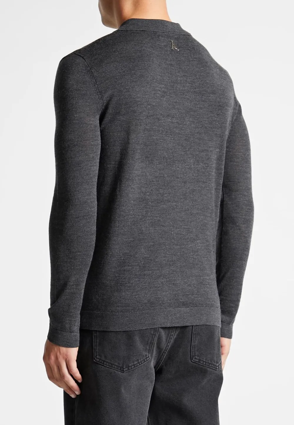 Merino Wool Long Sleeve Revere Polo Shirt