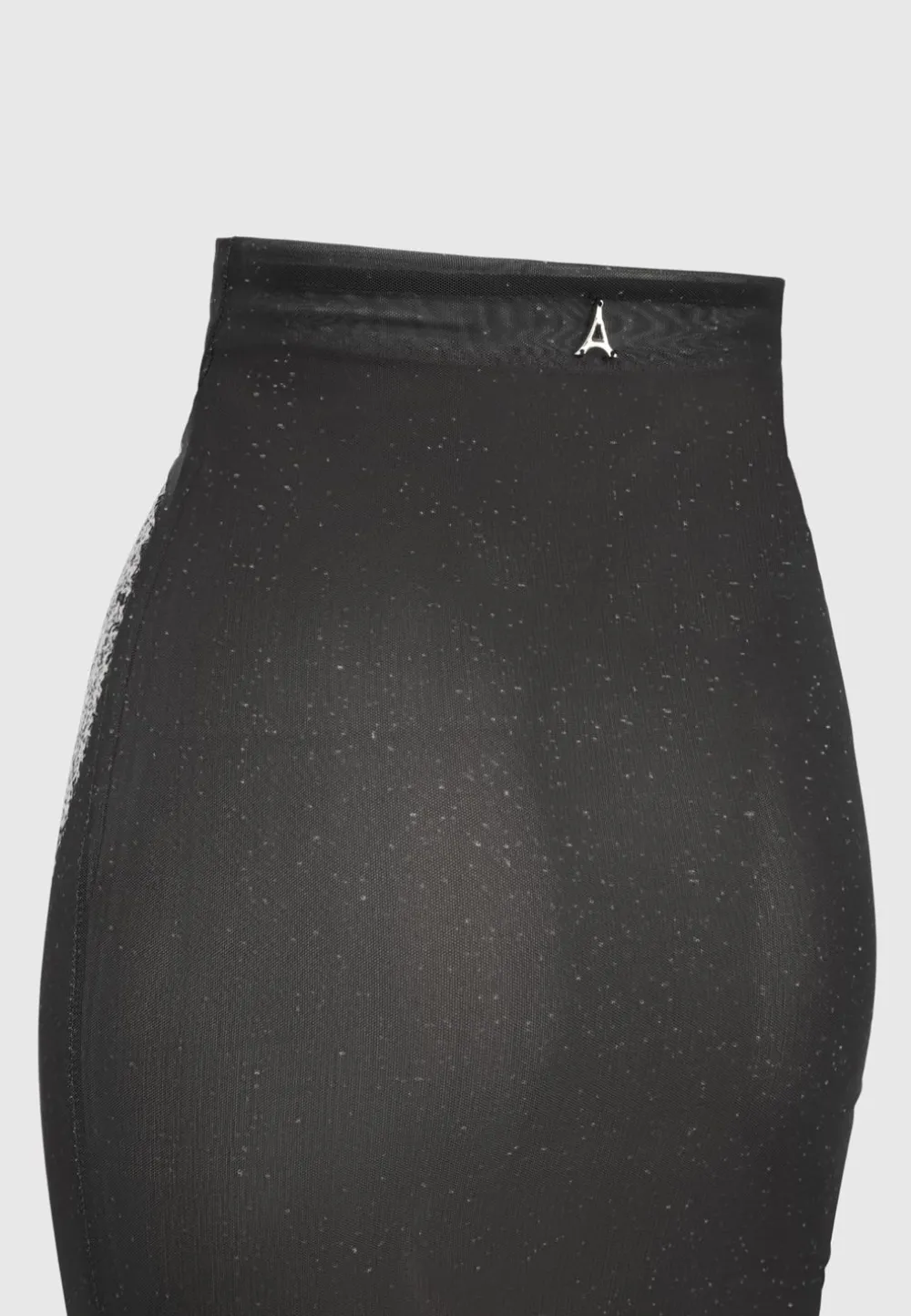 Mesh Printed Maxi Skirt - Black