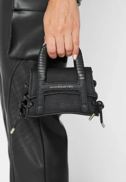 Miniature Caged Vegan Leather Lace Up Bag