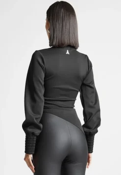 Mock Neck Asymmetric Top