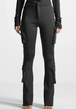 Neoprene Cargo Fit And Flare Leggings