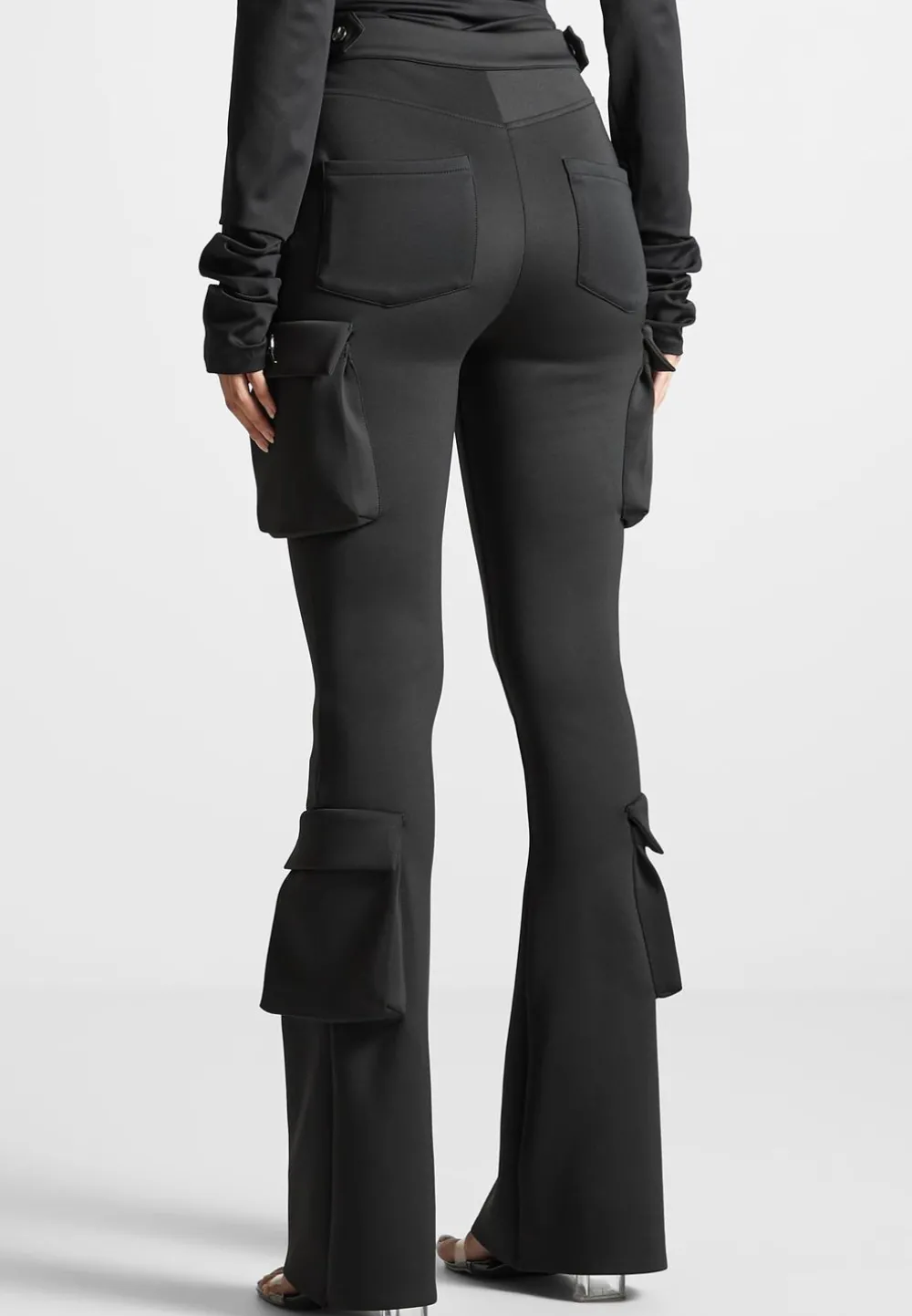 Neoprene Cargo Fit And Flare Leggings