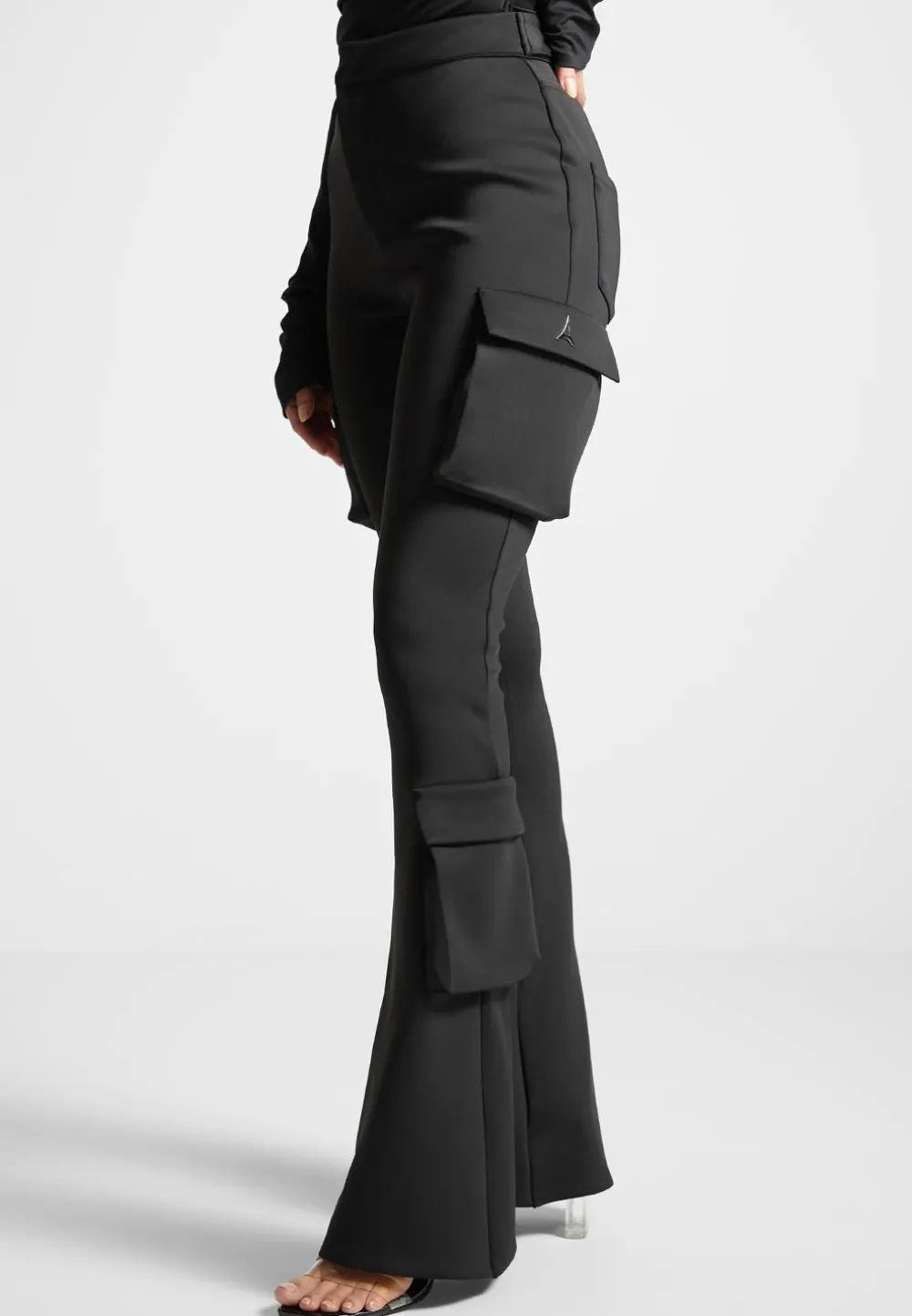 Neoprene Cargo Fit And Flare Leggings