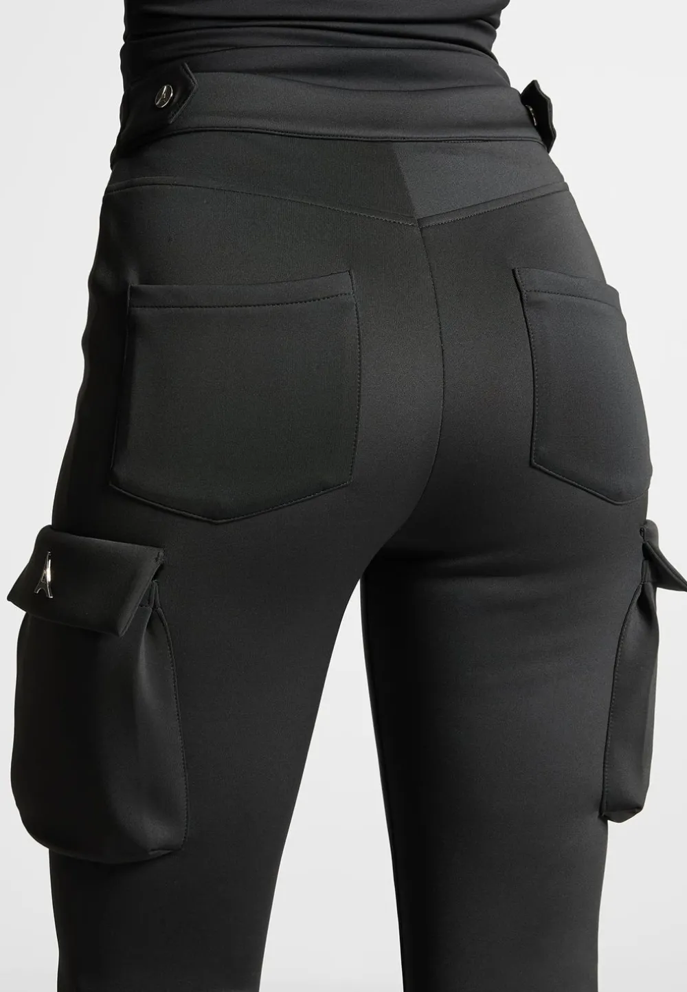 Neoprene Cargo Fit And Flare Leggings